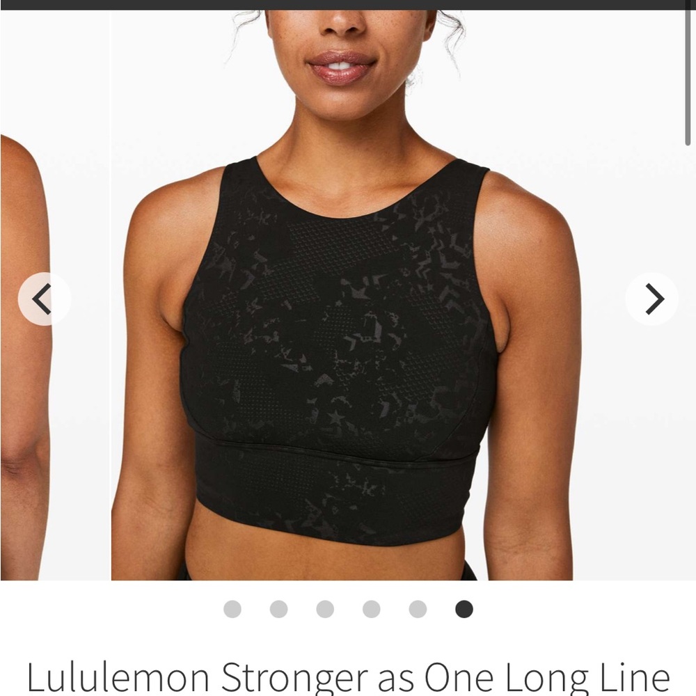 lululemon Black Long Line Bra X Barry’s, Bootcamp Emboss Black, size 6, EUC